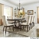 preview thumbnail 16 of 14, Willa Dark Cherry Wood and Beige Fabric Extendable Rectangular Dining Set by iNSPIRE Q Classic