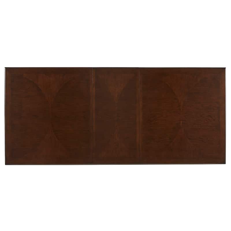 Willa Dark Cherry Wood and Beige Fabric Extendable Rectangular Dining Set by iNSPIRE Q Classic