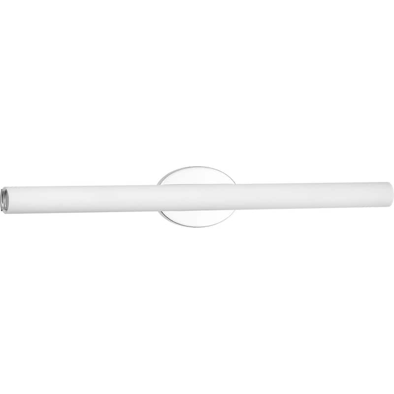 Parallel LED Collection 32" Polished Chrome Etched White Glass Luxe Bath Vanity Light