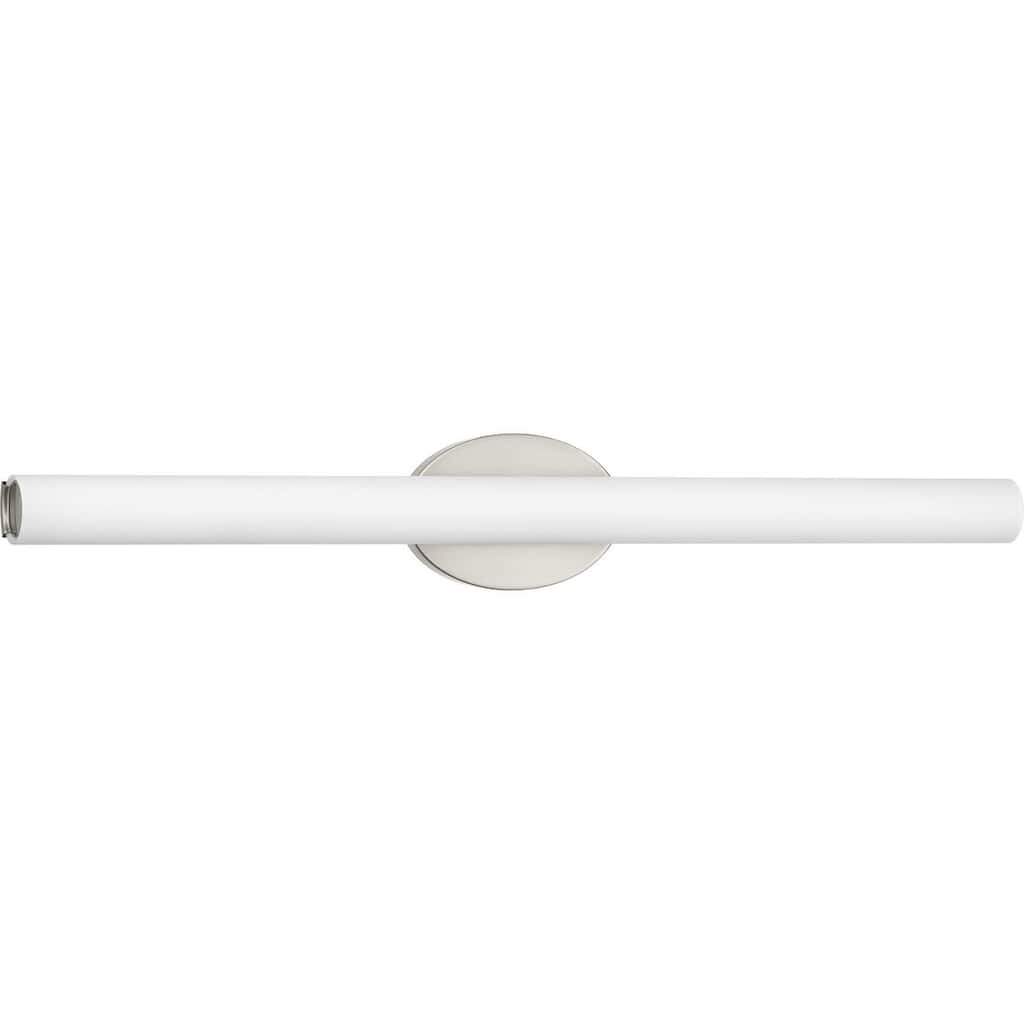 Parallel LED Collection 32" Brushed Nickel Etched White Glass Luxe Bath Vanity Light