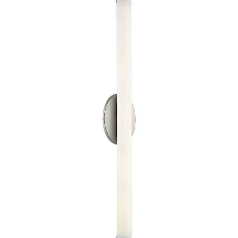 Parallel LED Collection 32" Brushed Nickel Etched White Glass Luxe Bath Vanity Light