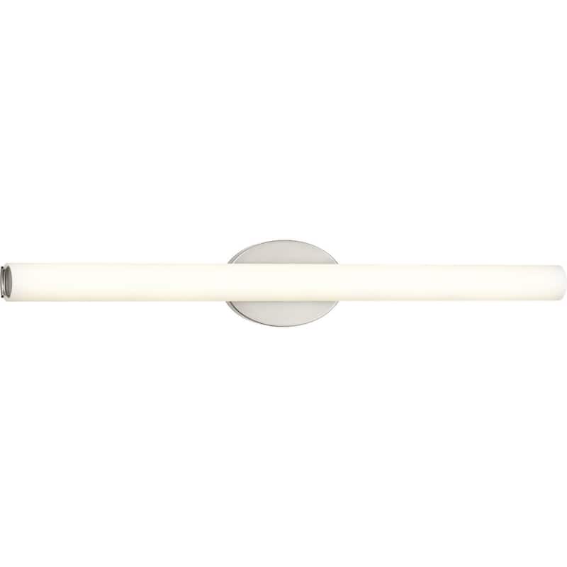 Parallel LED Collection 32" Brushed Nickel Etched White Glass Luxe Bath Vanity Light