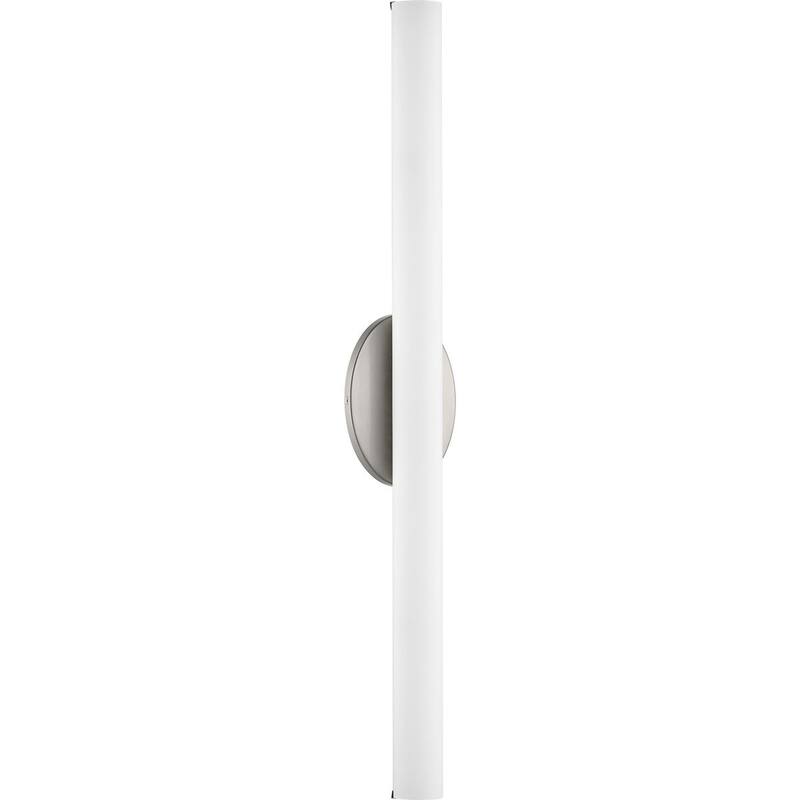 Parallel LED Collection 32" Brushed Nickel Etched White Glass Luxe Bath Vanity Light