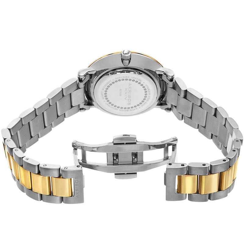 Akribos XXIV Ladies Swarovski Crystal Elegant Two-tone Bracelet Watch