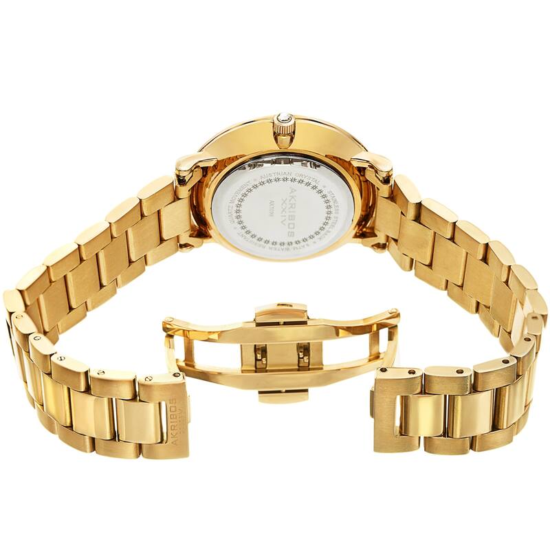 Akribos XXIV Ladies Swarovski Crystal Elegant Gold-tone Bracelet Watch