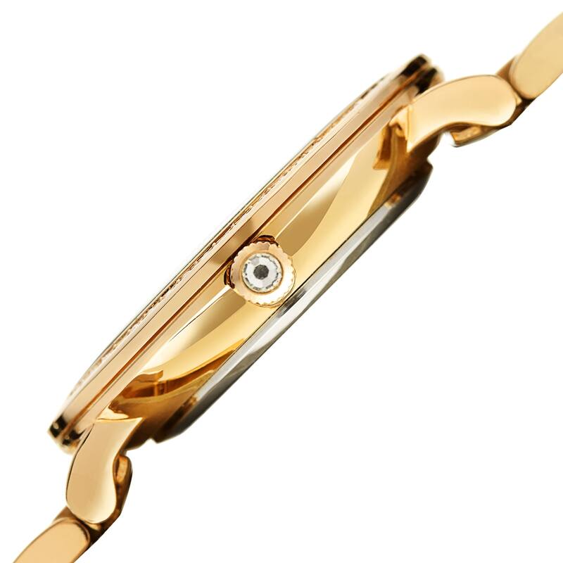 Akribos XXIV Ladies Swarovski Crystal Elegant Gold-tone Bracelet Watch
