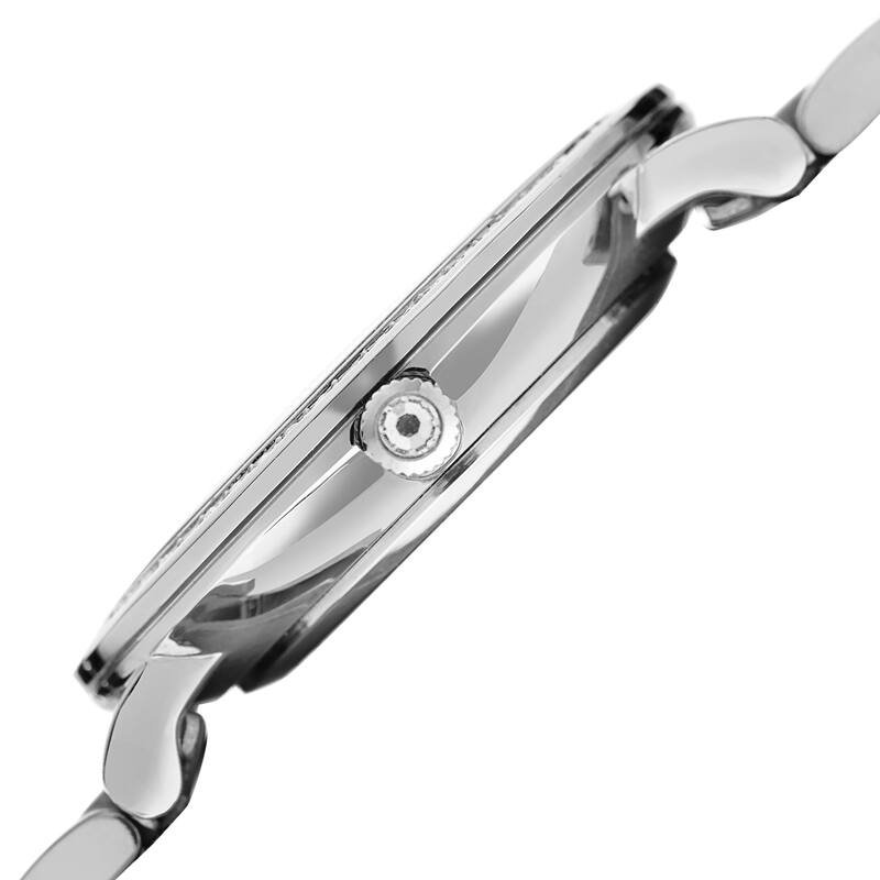 Akribos XXIV Ladies Swarovski Crystal Elegant Silver-tone Bracelet Watch