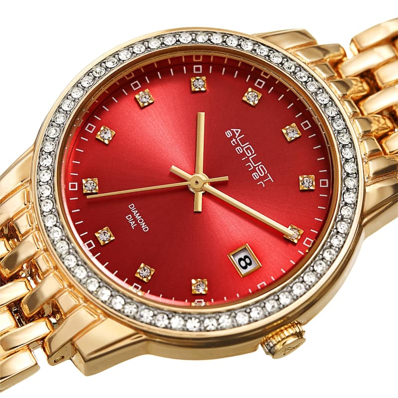 August Steiner Ladies Sparkling Diamond Crystal Bracelet Watch Gifts for Her