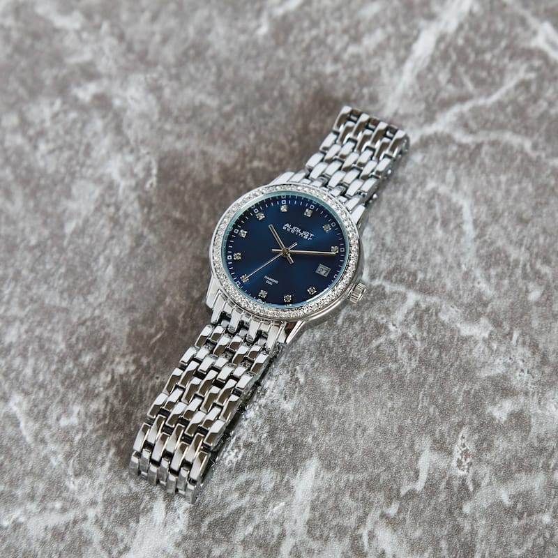 August Steiner Ladies Sparkling Diamond Crystal Bracelet Watch Gifts for Her