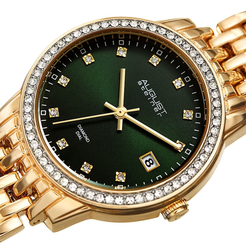 August Steiner Ladies Sparkling Diamond Crystal Bracelet Watch Gifts for Her