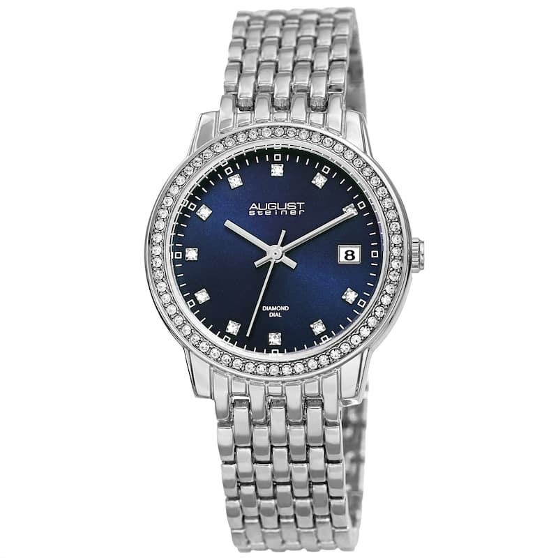 August Steiner Ladies Sparkling Diamond Crystal Bracelet Watch Gifts for Her