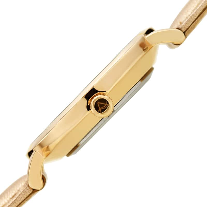 August Steiner Ladies Classic Quartz Gold-tone Leather Strap Watch