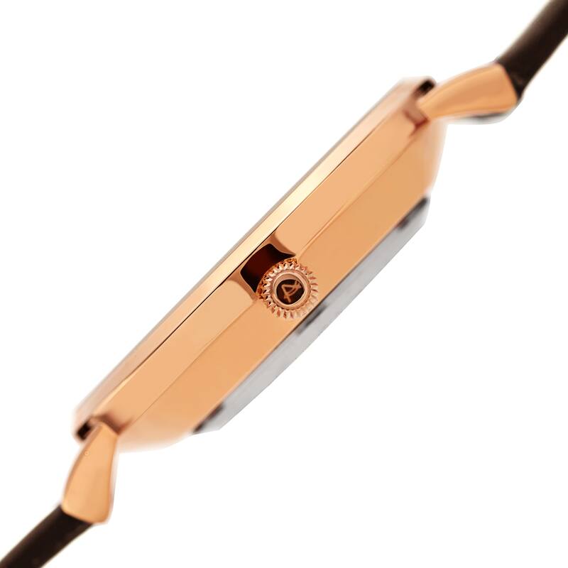 August Steiner Ladies Quartz Brown Leather Thin Strap