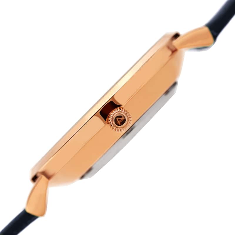 August Steiner Ladies Quartz Blue Leather Thin Strap