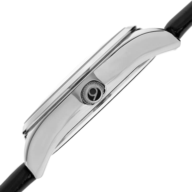 Burgi Ladies Diamond Swarovski Crystal Swirl Black Satin Strap Watch