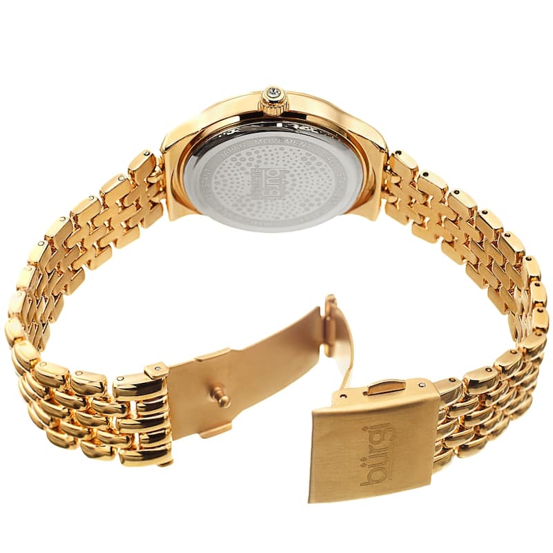 Burgi Ladies Swarovski Crystal Pebble Style Gold-tone Bracelet Watch