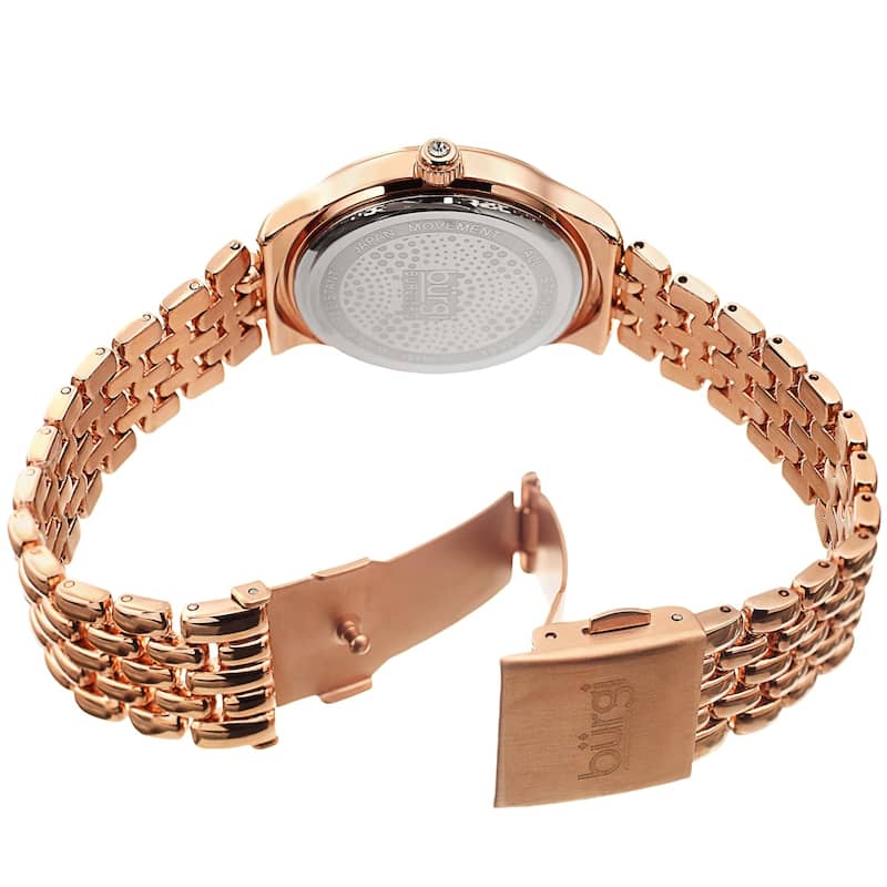 Burgi Ladies Swarovski Crystal Pebble Style Rose-tone Bracelet Watch