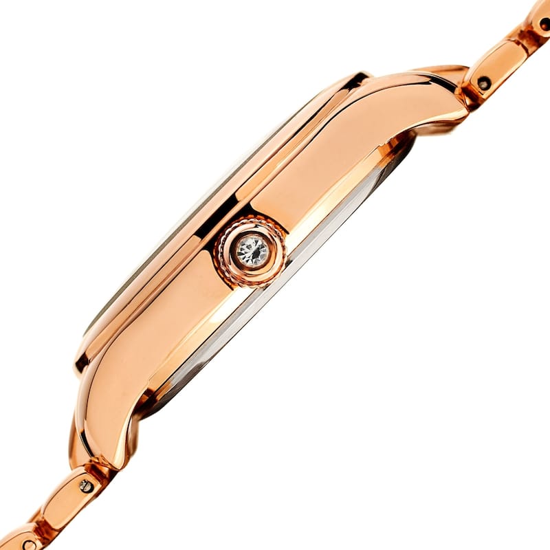 Burgi Ladies Swarovski Crystal Pebble Style Rose-tone Bracelet Watch