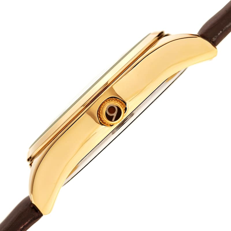 Burgi Ladies Diamond Swarovski Crystal Swirl Brown Satin Strap Watch