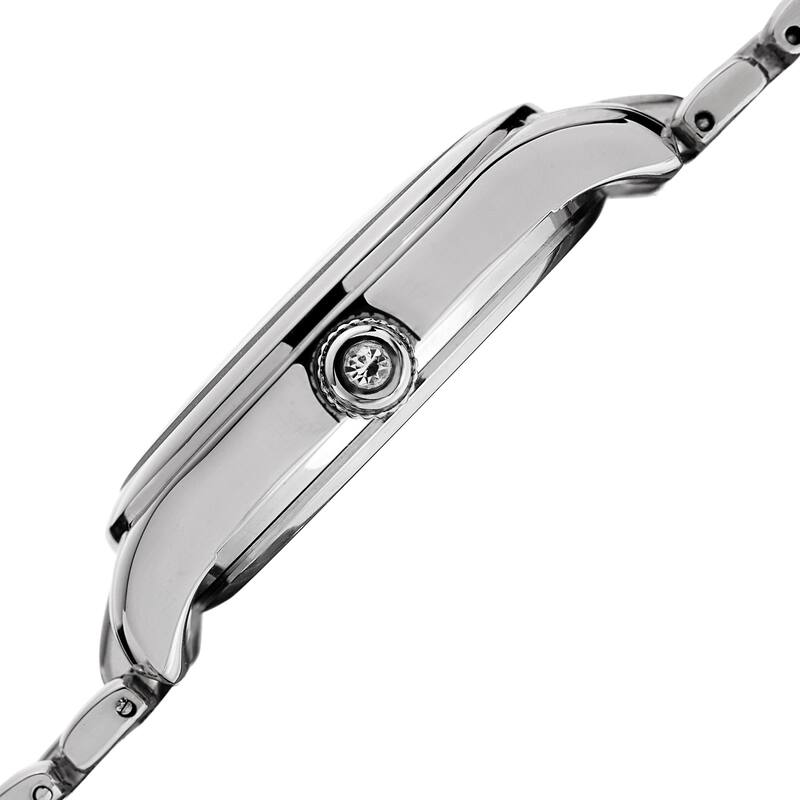 Burgi Ladies Swarovski Crystal Pebble Style Silver-tone Bracelet Watch