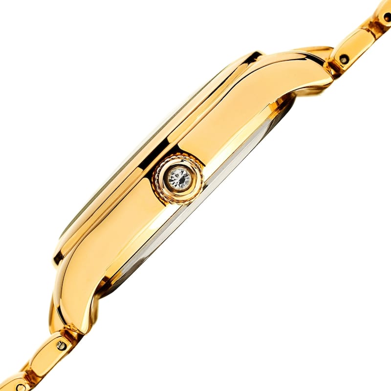 Burgi Ladies Swarovski Crystal Pebble Style Gold-tone Bracelet Watch