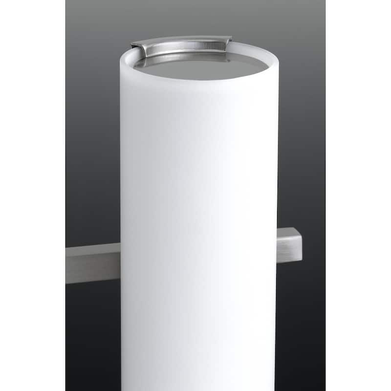 Colonnade LED Collection 2-Light Brushed Nickel Etched White Glass Luxe Bath Vanity Light