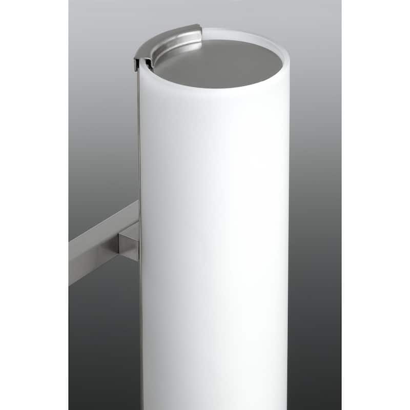 Colonnade LED Collection 2-Light Brushed Nickel Etched White Glass Luxe Bath Vanity Light
