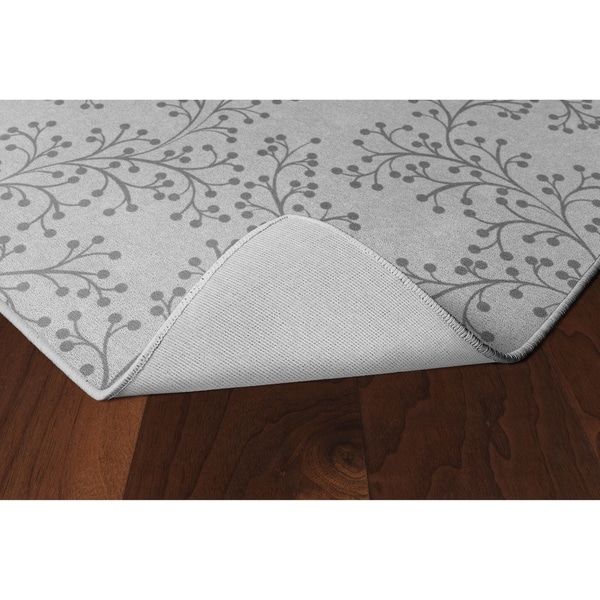 Brumlow Mills Bella Grey Nylon Floral Area Rug - 7'6"x10'