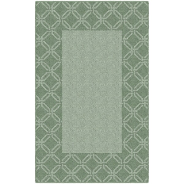Brumlow Mills Green Trellis Border Area Rug - 5' x 8'