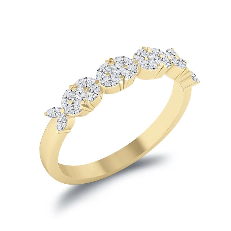 Auriya Vintage 1/3ctw Diamond Wedding Band 14k Gold
