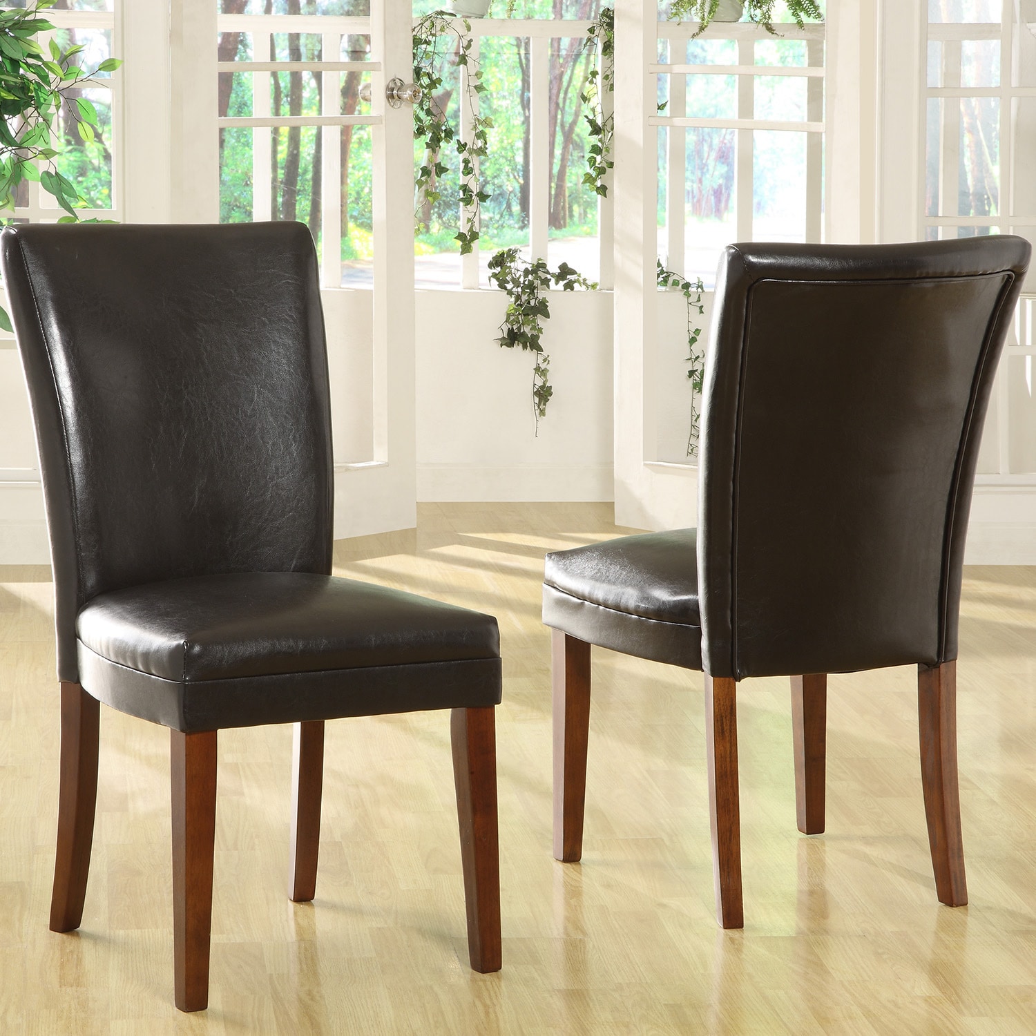 Tribecca Home Kensington Bicast Leather Parson Side Chairs (set Of 2)