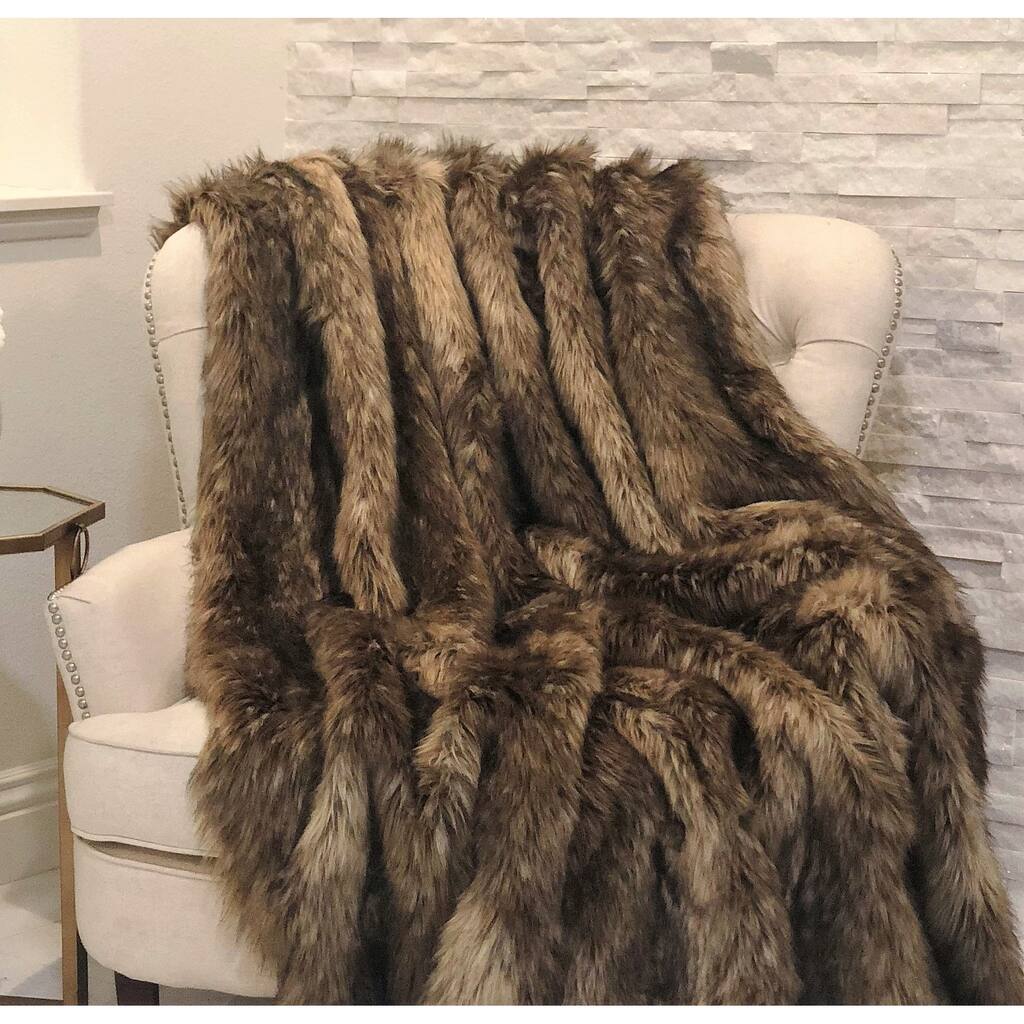 Faux Mountain Coyote Handmade Luxury Throw