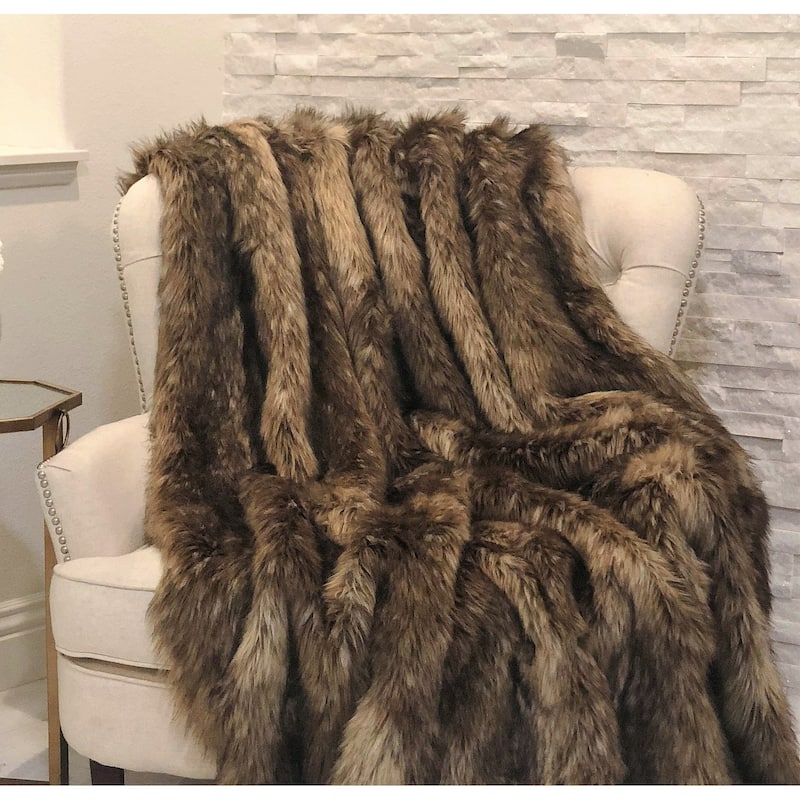 Faux Mountain Coyote Handmade Luxury Throw