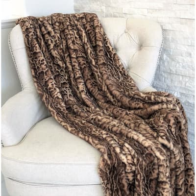 Jungle Cat Faux Fur Luxury Throw