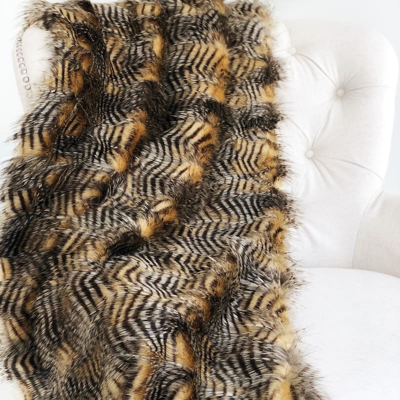 Porcupine Mocha Faux Fur Luxury Throw