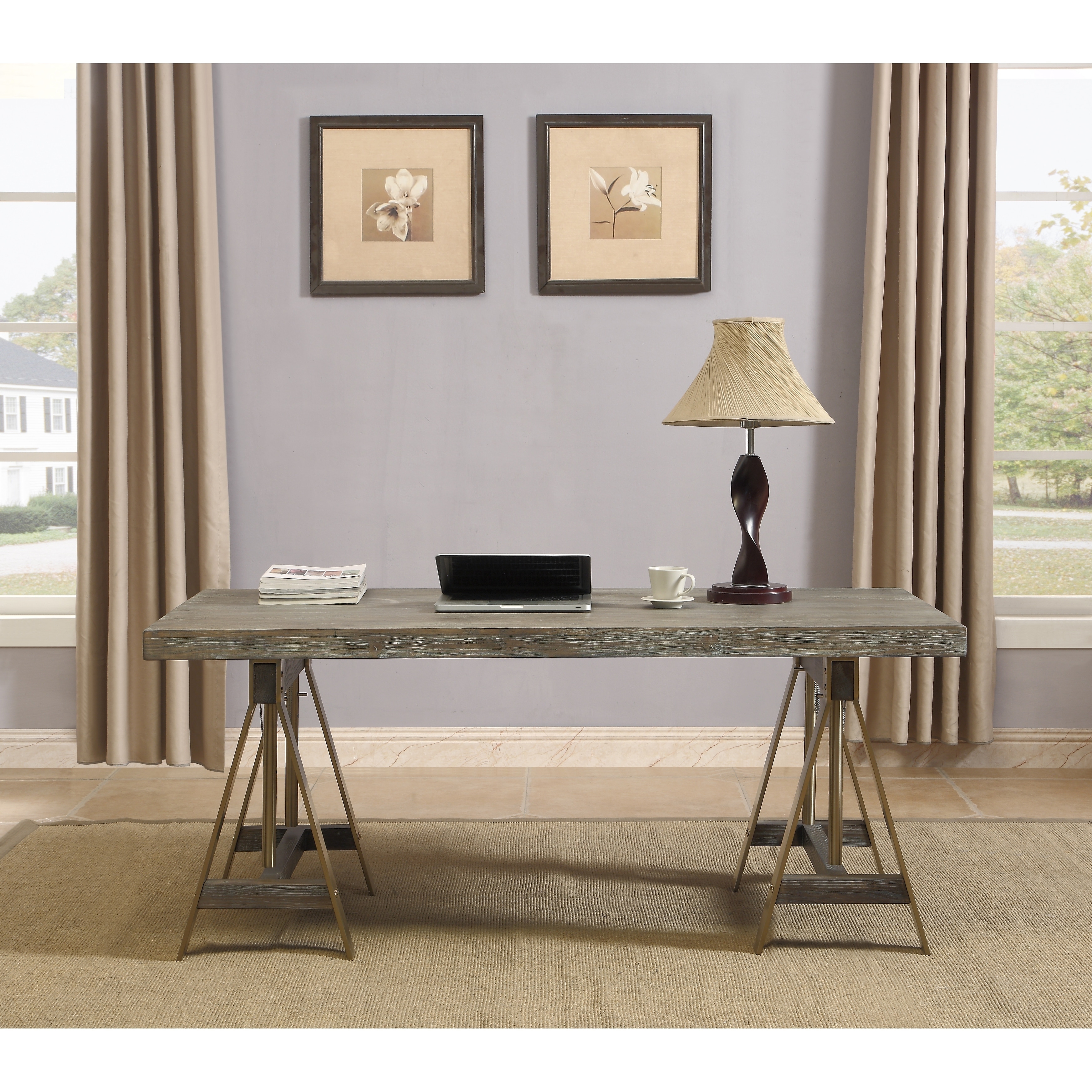 Somette Biscayne Weathered Adjustable Dining Table/Desk