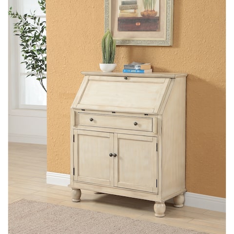 Somette Milam Cream Two Door, One Drawer Drop Lid Cabinet with Power