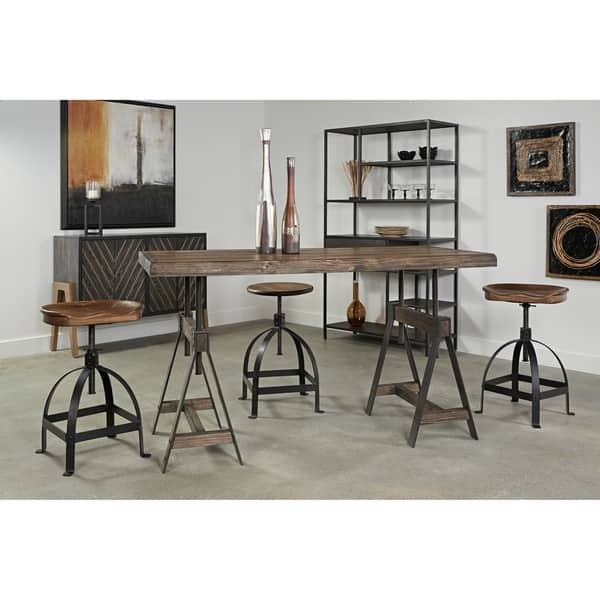 Shop Somette Camden Distressed Brown Adjustable Dining Table