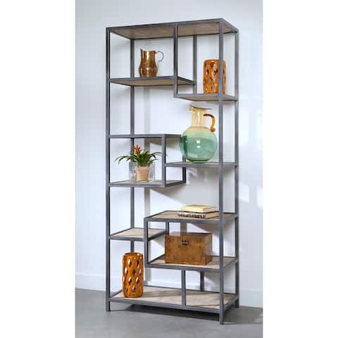 Somette Bodhan Whitewash Mango Tall Bookcase - 35"L x 17.5"W x 82"H