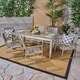 preview thumbnail 6 of 19, Rowan Outdoor Aluminum 7 Piece Dining Set with Glass Table Top by Christopher Knight Home