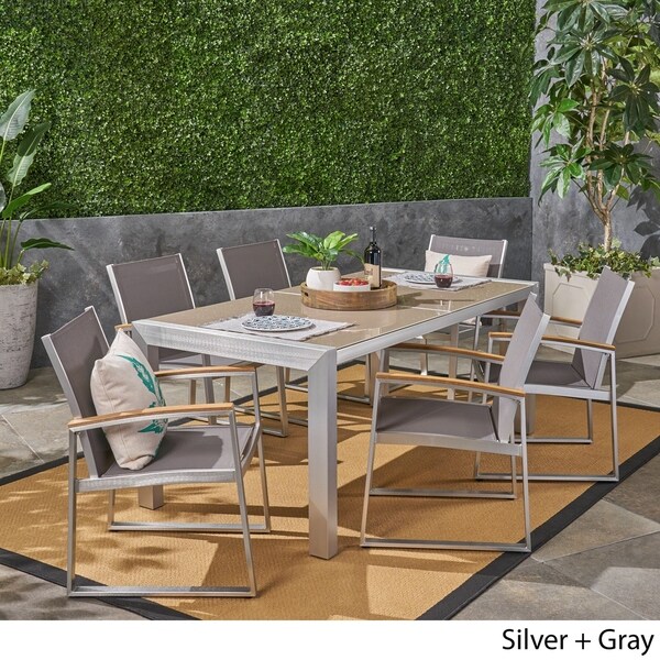 outdoor glass dining table and chairs