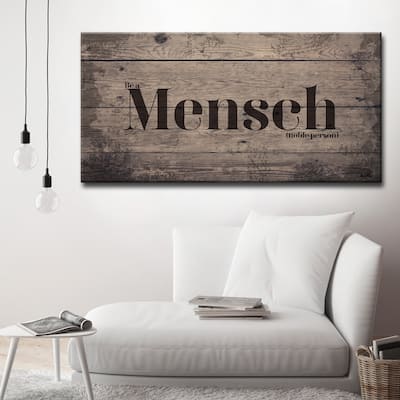 Olivia Rose Inspirational 'Mensch' Wrapped Canvas Textual Wall Art