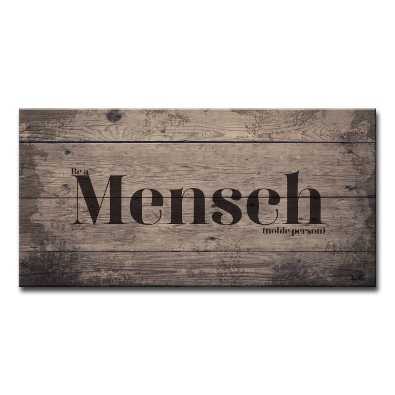 Olivia Rose Inspirational 'Mensch' Wrapped Canvas Textual Wall Art