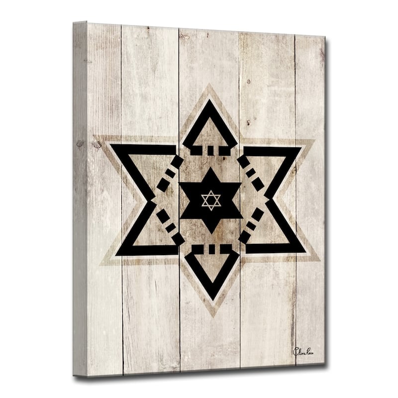 Olivia Rose Inspirational 'Star of David VIII' Wrapped Canvas Judaica Wall Art