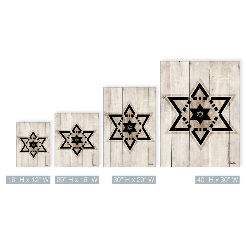 Olivia Rose Inspirational 'Star of David VIII' Wrapped Canvas Judaica Wall Art