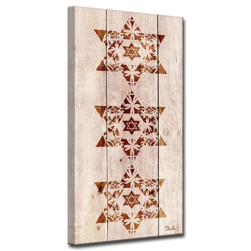 Olivia Rose Inspirational 'Star of David X' Wrapped Canvas Judaica Wall Art