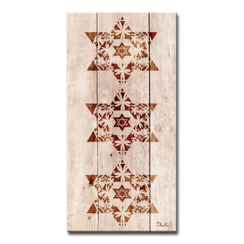 Olivia Rose Inspirational 'Star of David X' Wrapped Canvas Judaica Wall Art