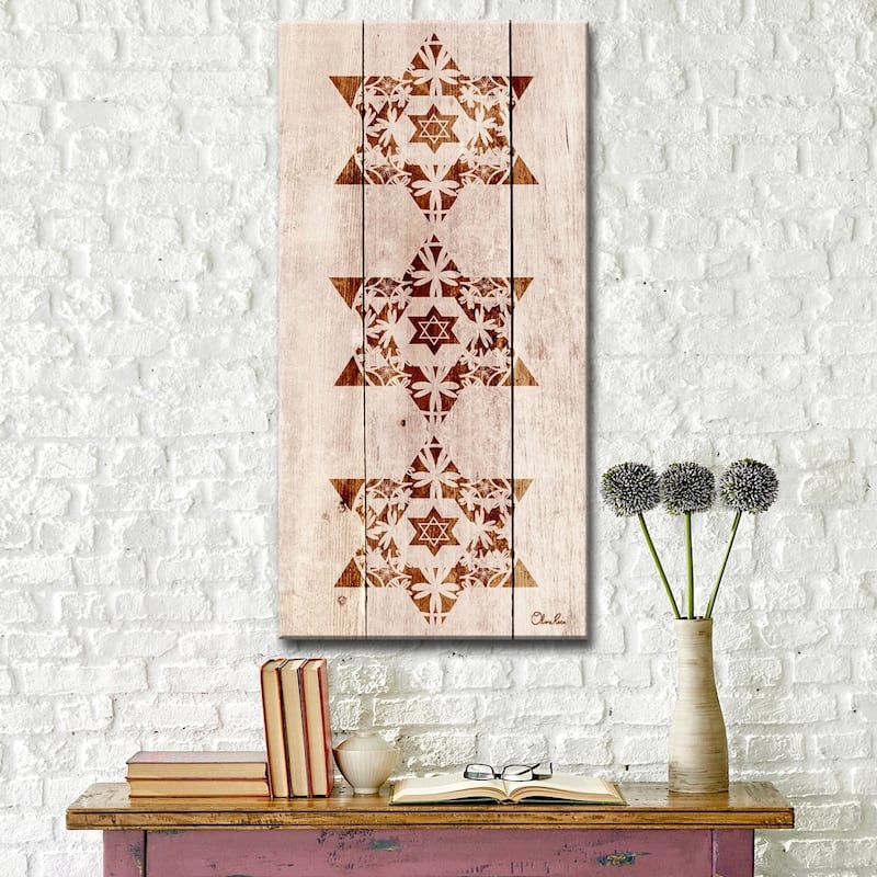 Olivia Rose Inspirational 'Star of David X' Wrapped Canvas Judaica Wall Art