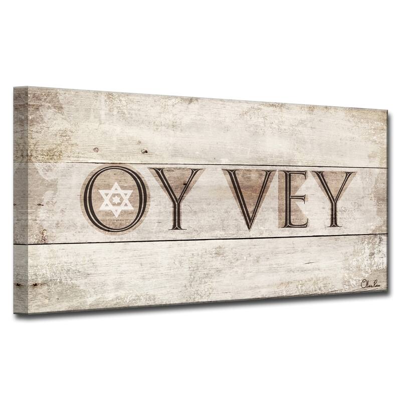 Olivia Rose Inspirational 'Oy Vey' Wrapped Canvas Judaica Wall Art