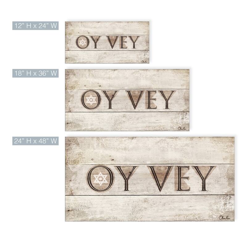 Olivia Rose Inspirational 'Oy Vey' Wrapped Canvas Judaica Wall Art